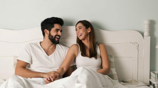 A couple communicating