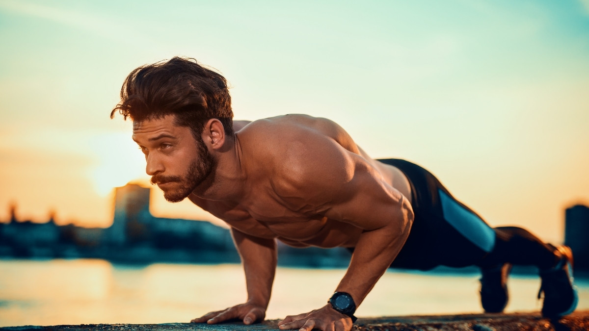 Man doing push ups