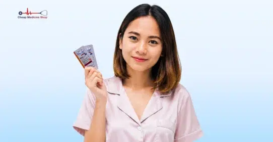 Woman holding medicine sachet
